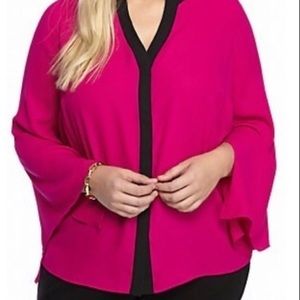 KAARI BLUE LONG SLEEVE MAGENTA BLOUSE.